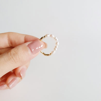 Gold Ring with Pearl