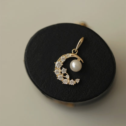 Crescent Moon Pearl Necklace