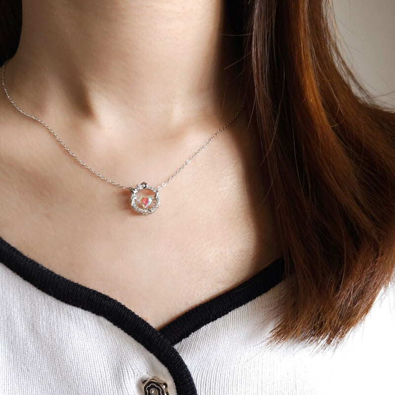Aurora Heartbeat Circle Necklace