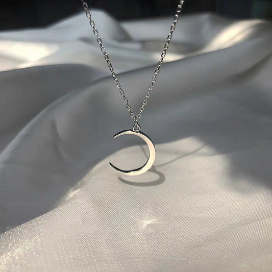 Lumina Crescent Necklace in Silver