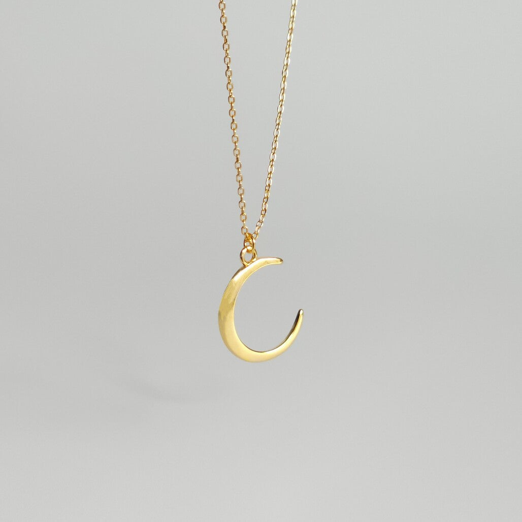Lumina Crescent Necklace in Gold