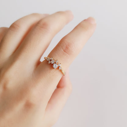 Petite Cluster Diamond Ring