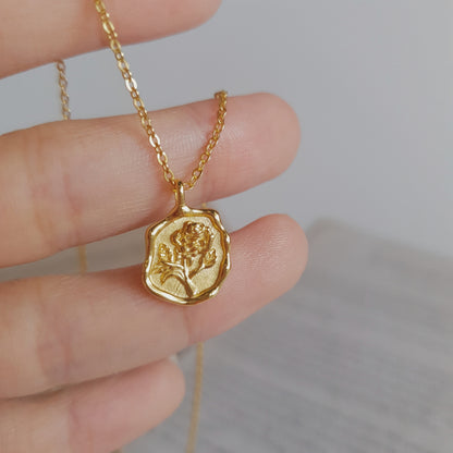 Rose Wax Seal Stamp Necklace