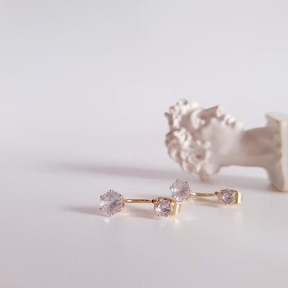 Solitaire Diamond Ear Jackets in Gold