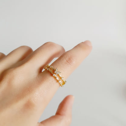 Butterfly Diamond Ring in Gold