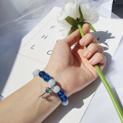 Blue Key Pendant Bracelet (Aquamarine Quartz)